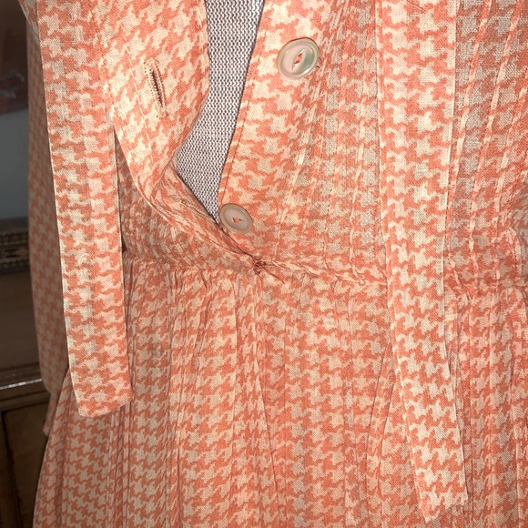 1950s Peach Houndstooth Dress - Picture 5 of 8